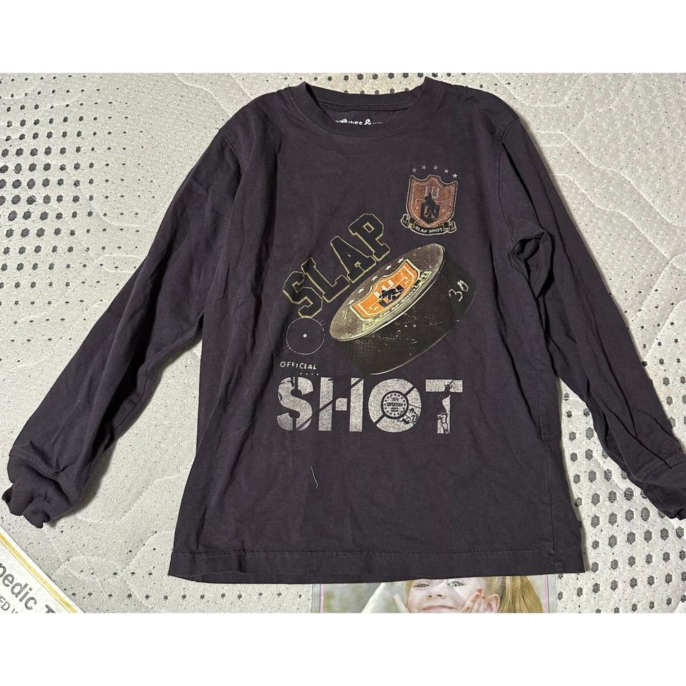 Slap Shot Long Sleeve Tee Youth Size 7 USED